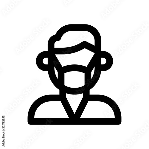 corona virus related gents doctor with face mask vector in lineal style,