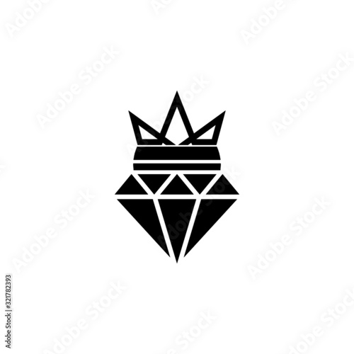 Diamond with crown icon. Logo icon design template abstract luxury symbol