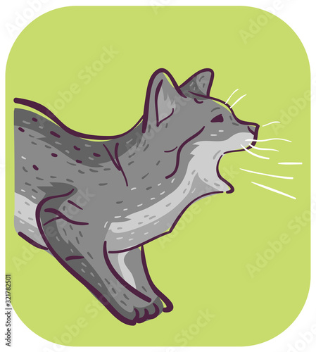 Cat Symptom Coughing Illustration