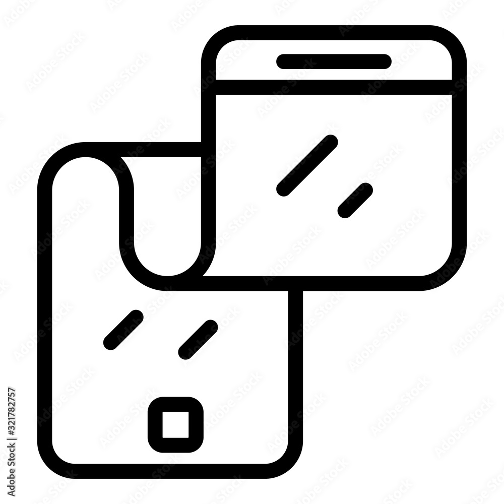 Future flex phone icon. Outline future flex phone vector icon for web design isolated on white background Future flex phone icon. Outline future flex phone vector icon for web design isolated on white background