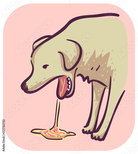 Dog Symptom Vomit Blood Illustration