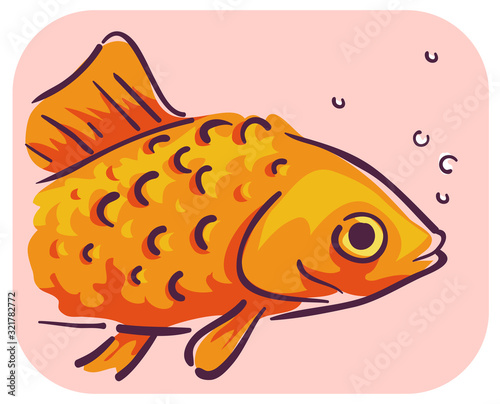 Goldfish Symptom Raised Scales Illustration