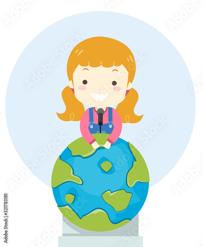 Kid Girl Earth Lectern Spee...