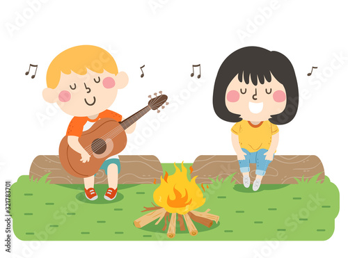 Kids Play Guitar Singing Bo...