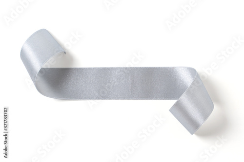 silver banners ribbons label on white