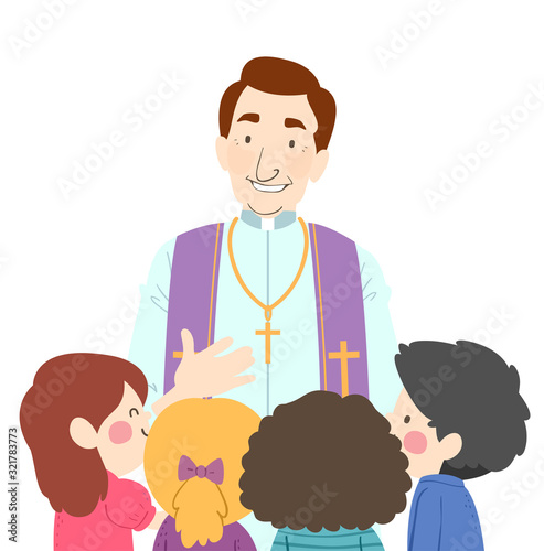 Kids Talk Priest Illustration