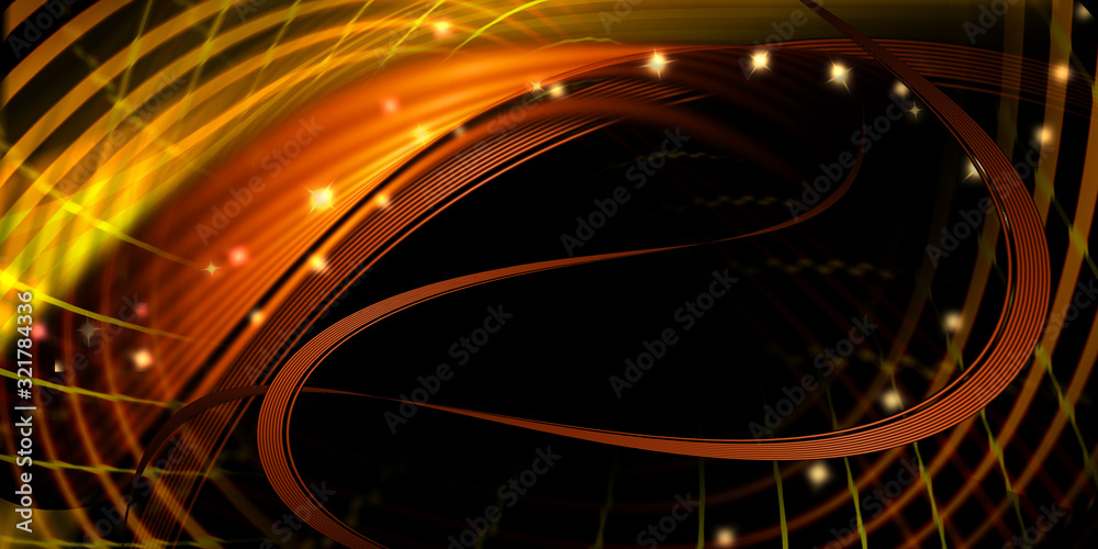 Abstract background waves. Black and Orange abstract background.