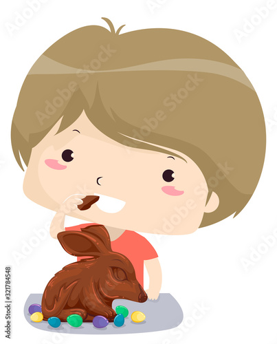 Kid Boy Easter Bunny Chocol...