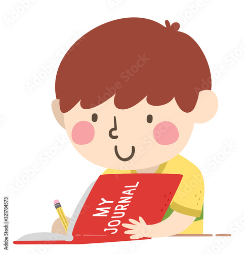 Kid Boy Journal Day Activities Illustration