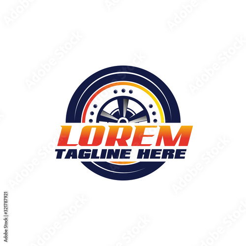 Racing Wheel Logo Design Vector Template