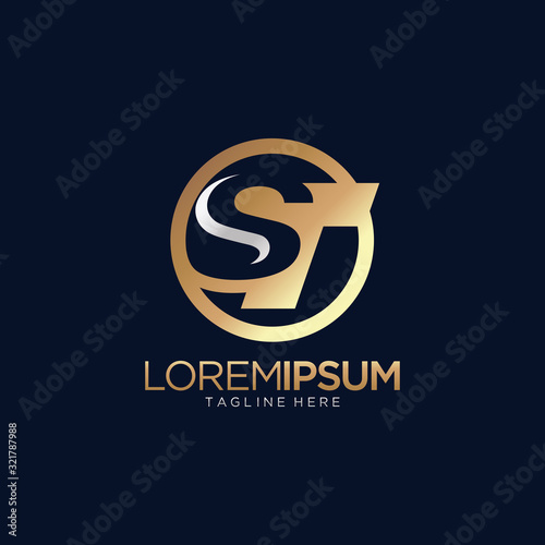 Letter ST Logo Vector Template