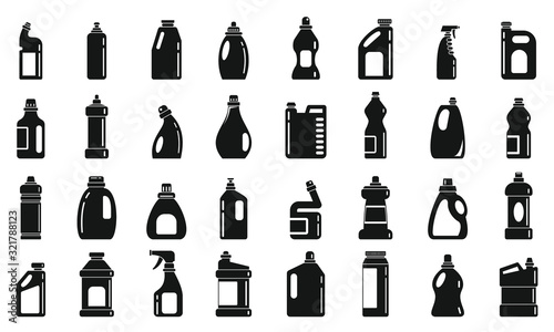 Bleach icons set. Simple set of bleach vector icons for web design on white background