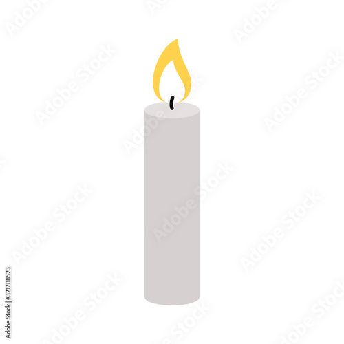 Thin cartoon candle. Vector illustration