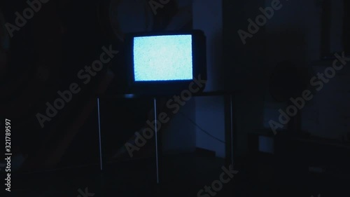 TV Television in dark room