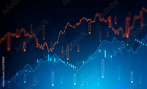 Creative digital graph background, stock market