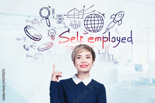 Confident self employed Asian woman