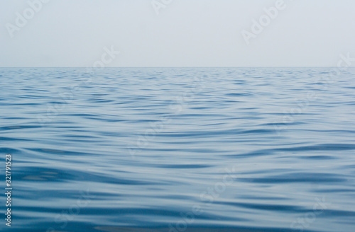 Calm blue sea with a horizon line.