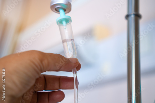 Canvastavla saline drip medical, Dripping of IV solution, Intravenous therapy for patient in