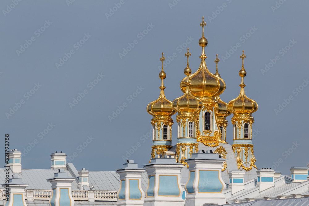 Obraz premium Baroque church of Catherine palace in Tasarskoe Selo (Pushkin), Russia