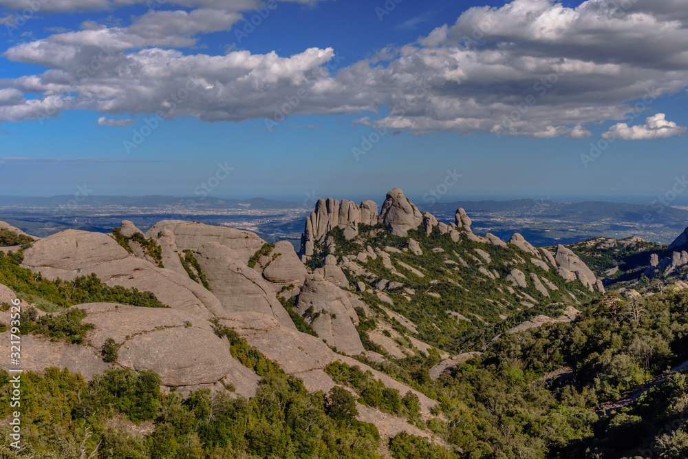 Fototapeta premium Beautiful view hiking in the mountains (Montserrat Natural Park)
