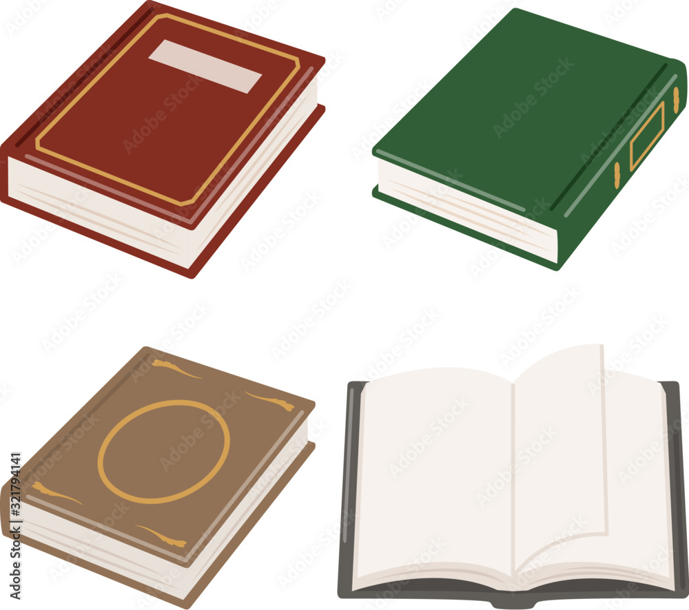 アンティークの本のイラストセット Stock Vector Adobe Stock