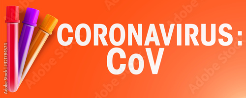 Coronavirus: CoV infection. China dangerous. Warning alert banner.