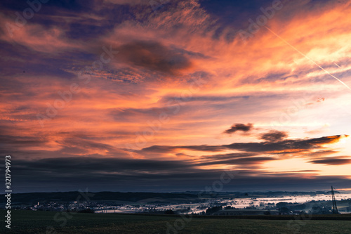 Sunrise in the country at the coastline