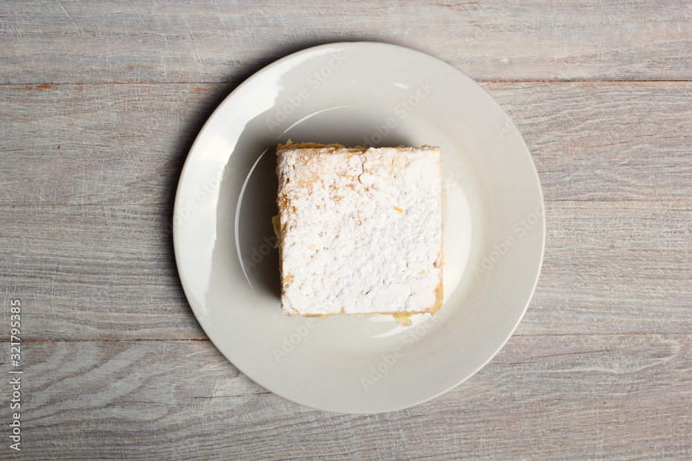 Cream Pie. Two layers of puff pastry filled with whipped cream. Cream Pie. Two layers of puff pastry filled with whipped cream.