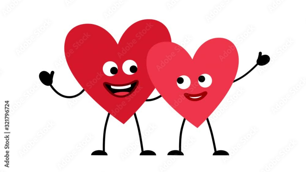 Couple of Love happy heart characters man and woman. Valentine day cartoon sybol. Looped animation with alpha channel. Couple of Love happy heart characters man and woman. Valentine day cartoon sybol. Looped animation with alpha channel.