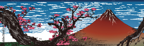 凱風快晴＆桜　ワイドバージョン	