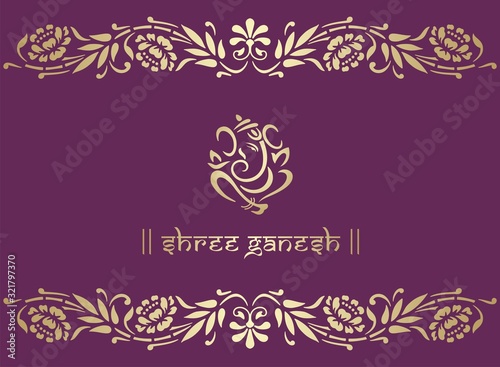 Ganesha, wedding card, royal Rajasthan, India	