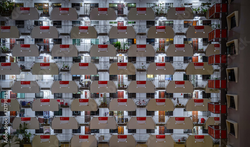 Photography July 16/2019 dinner time at Selegie House with full flags on the corridor for Na