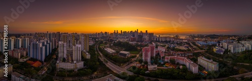 Apr 07/2019 Singapore central business district sunrise look from HDB Jalan Bukit Merah