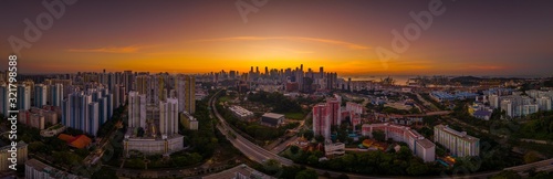 Apr 07 2019 Singapore central business district sunrise look from HDB Jalan Bukit Merah