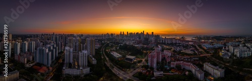 Apr 07/2019 Singapore central business district sunrise look from HDB Jalan Bukit Merah
