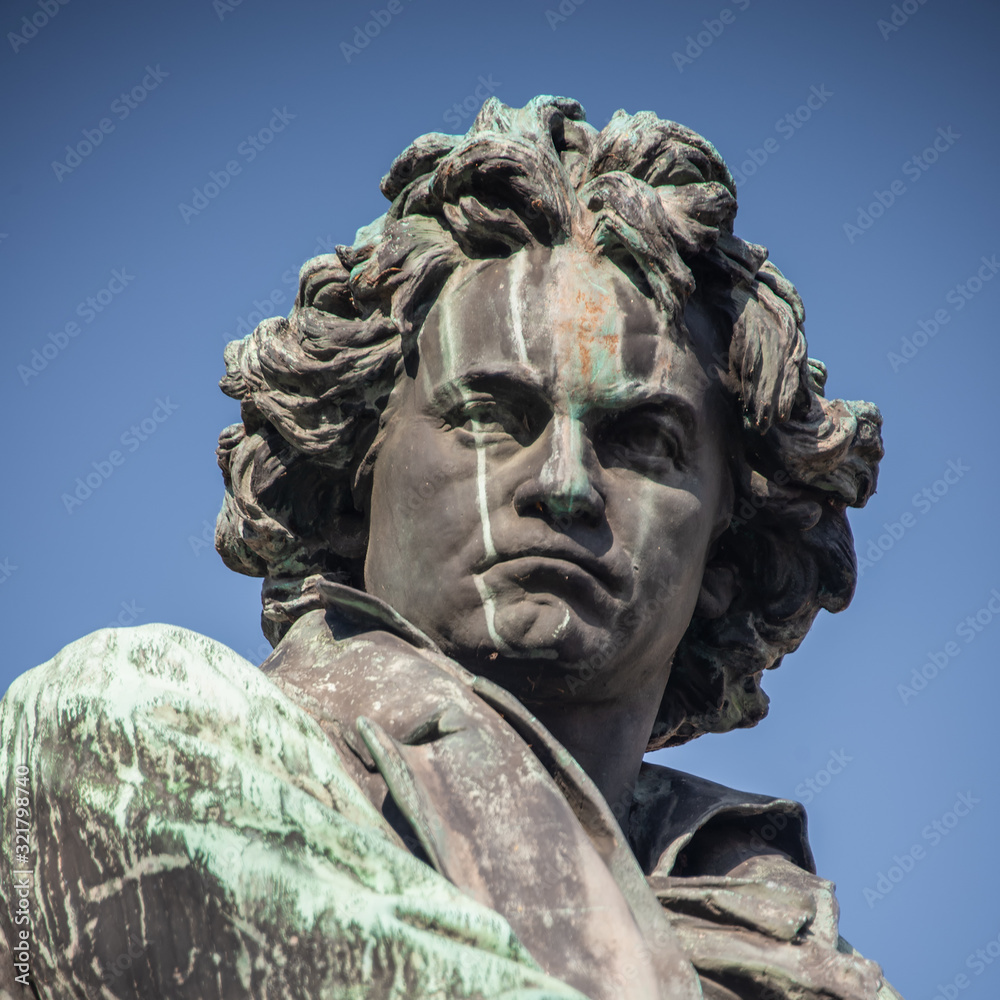 Sculpture of Ludwig van Beethoven in Vienna.