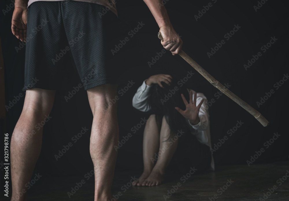 A man beats a young woman. Woman victim of domestic violence and abuse.The quarrel in the family. A man beats a young woman. Woman victim of domestic violence and abuse.The quarrel in the family.