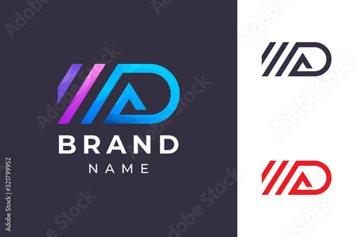 Letter A and D monogram logo design