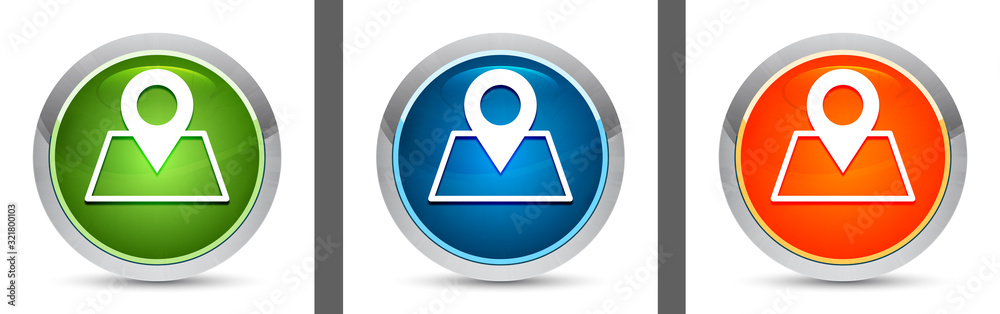 Map point icon modern design round button set illustration Map point icon modern design round button set illustration