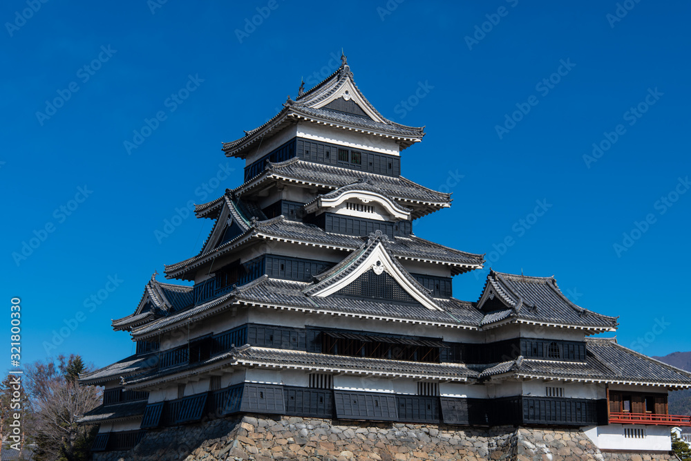 Matsumoto Castle is listed as a National Treasure of Matsumoto, Japan.