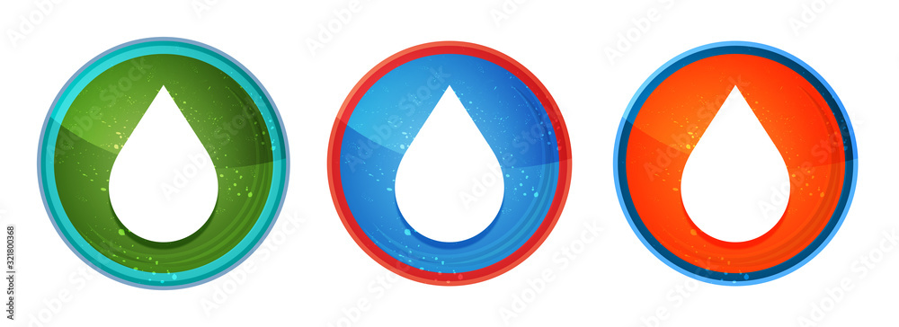 Fotografie Water drop icon abstract digital round button set illustration