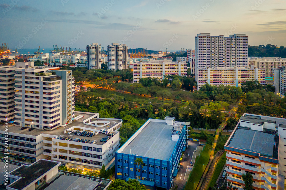 Fototapeta premium Singapore HDB residential area, public housing near central south of the lion city
