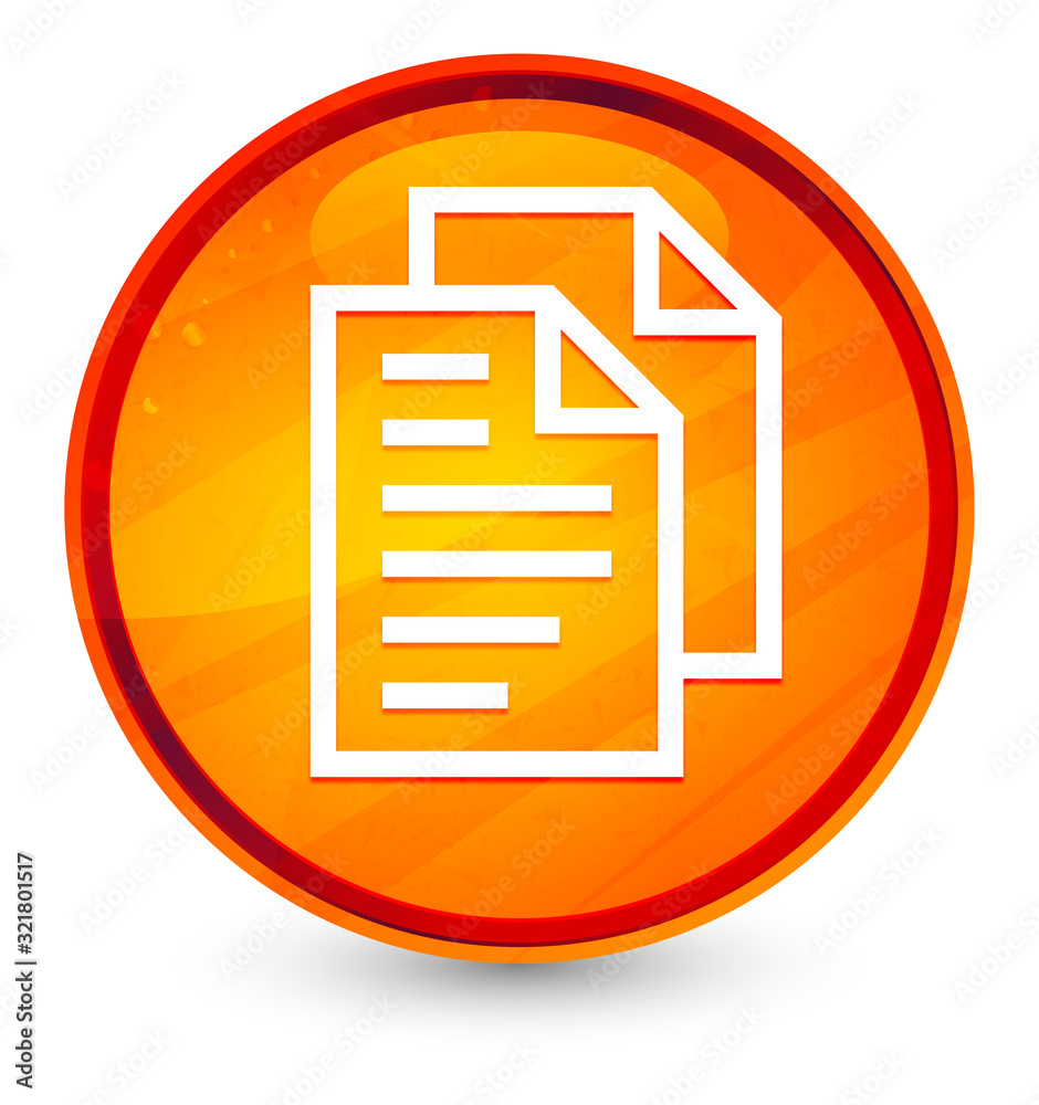 Document pages icon glassy orange round button illustration Document pages icon glassy orange round button illustration
