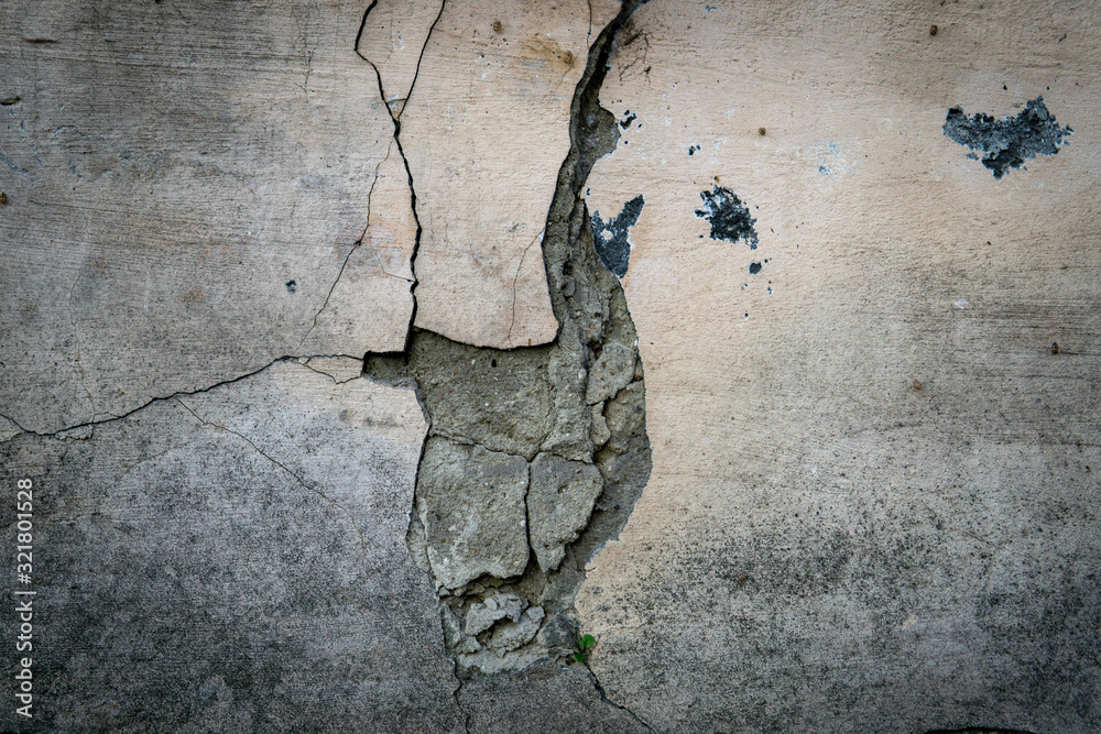 Street wall concrete background, cracked concrete wall
