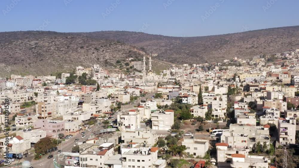 Aerial shot of Turan with Abu Baker Sadic mosque, Israel. Aerial shot of Turan with Abu Baker Sadic mosque, Israel.