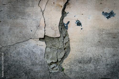 Obraz na płótnie Street wall concrete background, cracked concrete wall w salonie