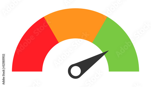 Customer icon emotions satisfaction meter with different symbol on white background photo