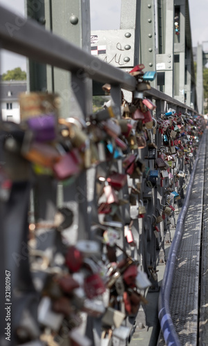 Wallpaper Mural Padlocks on a bridge in Frankfurt am main, Germany. Torontodigital.ca