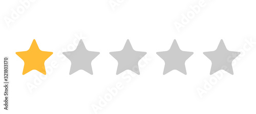 One stars, customer quality symbol, vector product rating review flat icon for hotel, restaurant etc