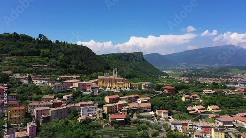 Wallpaper Mural Aerial view, the city of Cavaion Veronese, Italy. Parish of san Giovanni Battista	 Torontodigital.ca